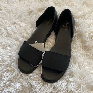 Black Slip On Sandals